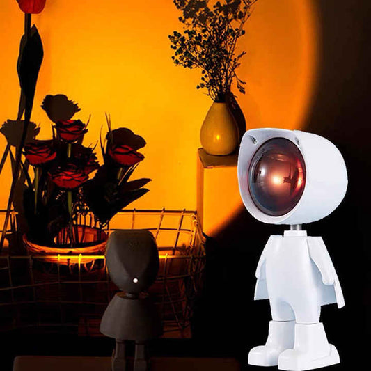 🧑‍🚀✨ Astronaut Night Light – Cute Mini Galaxy & Sunset Projector