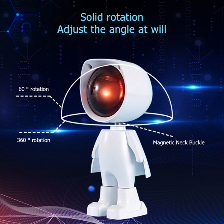 🧑‍🚀✨ Astronaut Night Light – Cute Mini Galaxy & Sunset Projector
